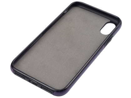 Synthetic Leather Back Cover for iPhone Xs/X - Purple