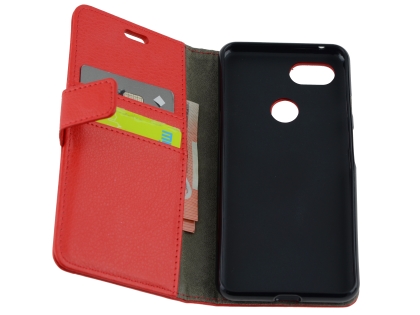 Synthetic Leather Wallet Case with Stand for Google Pixel 3a XL - Red