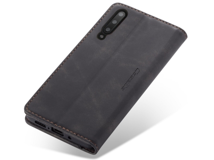 CaseMe Slim Synthetic Leather Wallet Case with Stand for Samsung Galaxy A70 - Charcoal