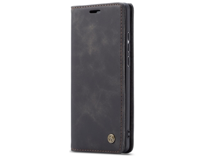 CaseMe Slim Synthetic Leather Wallet Case with Stand for Samsung Galaxy A70 - Charcoal