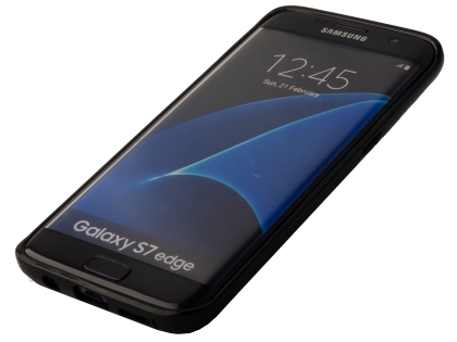 Synthetic Leather Back Cover for Samsung Galaxy S7 Edge - Black