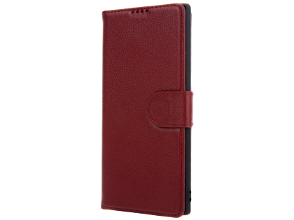 Premium Leather Wallet Case with Stand for Samsung Galaxy Note10 5G - Rosewood