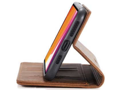 CaseMe Slim Synthetic Leather Wallet Case with Stand for iPhone 11 Pro - Tan