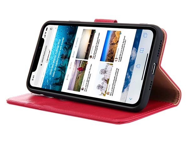 Premium Leather Wallet Case for Apple iPhone 11 - Pink