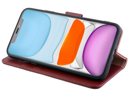 Premium Leather Wallet Case for Apple iPhone 11 Pro Max - Rosewood