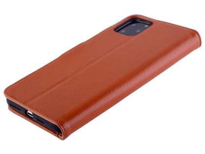 Premium Leather Wallet Case for Apple iPhone 11 Pro Max - Caramel Leather Wallet Case