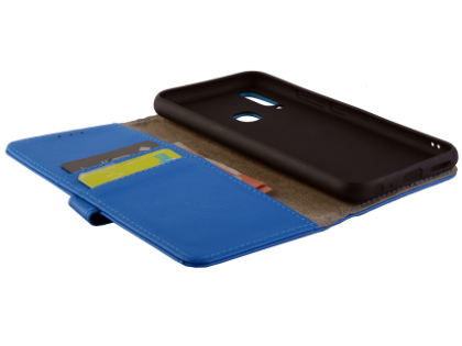 Synthetic Leather Wallet Case with Stand for vivo Y17 - Blue