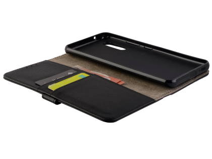Synthetic Leather Wallet Case with Stand for Samsung Galaxy A90 5G - Black