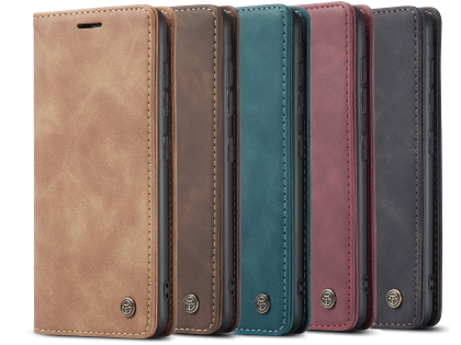 CaseMe Slim Synthetic Leather Wallet Case with Stand for Samsung Galaxy S20+ - Burgundy