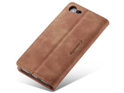 CaseMe Slim Synthetic Leather Wallet Case with Stand for iPhone 8/7 - Tan