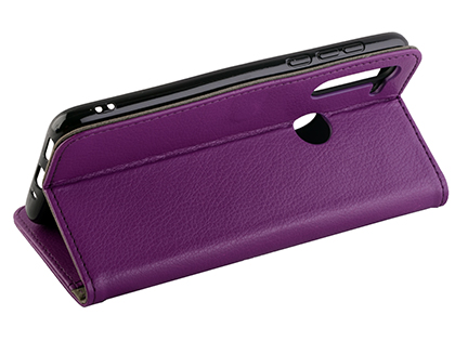 Synthetic Leather Wallet Case with Stand for OPPO RealMe C3 - Purple