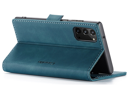 CaseMe Slim Synthetic Leather Wallet Case with Stand for Samsung Galaxy Note20 - Teal