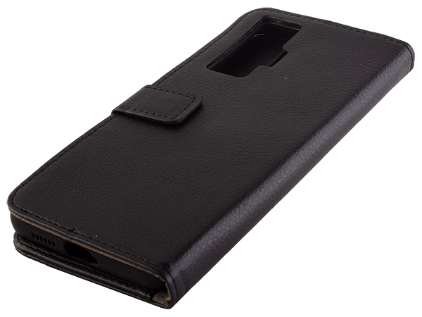 Synthetic Leather Wallet Case with Stand for vivo X50 Pro - Black Leather Wallet Case