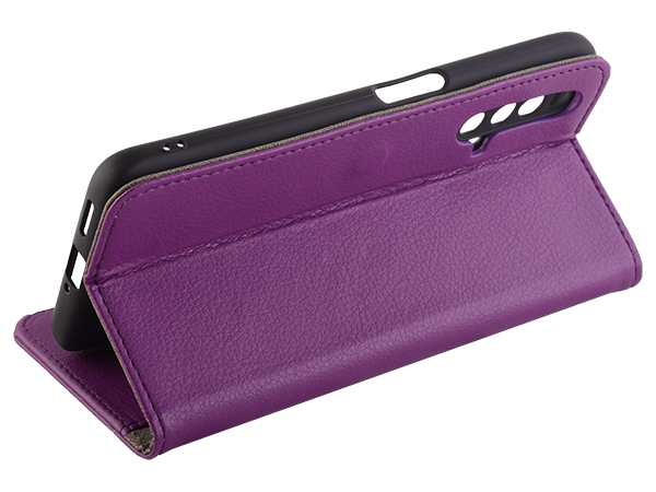 Synthetic Leather Wallet Case with Stand for OPPO RealMe X3 SuperZoom - Purple