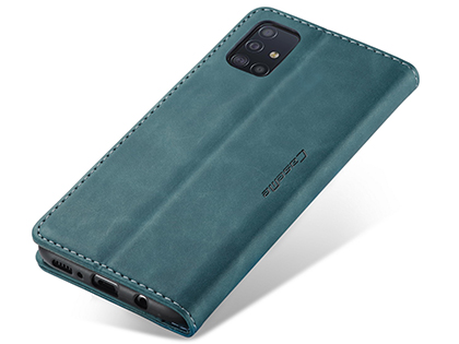 CaseMe Slim Synthetic Leather Wallet Case with Stand for Samsung Galaxy A71 5G - Teal