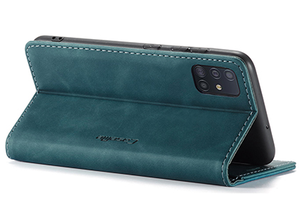CaseMe Slim Synthetic Leather Wallet Case with Stand for Samsung Galaxy A71 5G - Teal