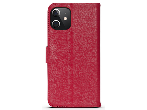 Premium Leather Wallet Case for Apple iPhone 12 - Pink Leather Wallet Case