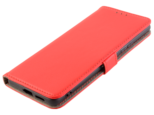 Synthetic Leather Wallet Case with Stand for vivo X60 Pro - Red