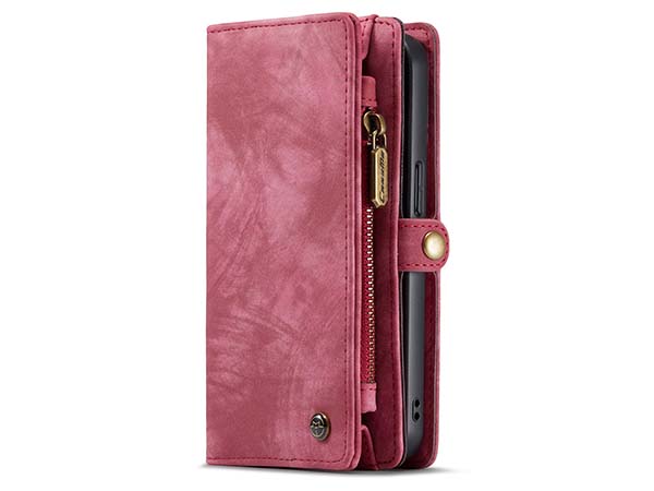CaseMe 2-in-1 Synthetic Leather Wallet Case for iPhone 13 - Pink/Blush Leather Wallet Case