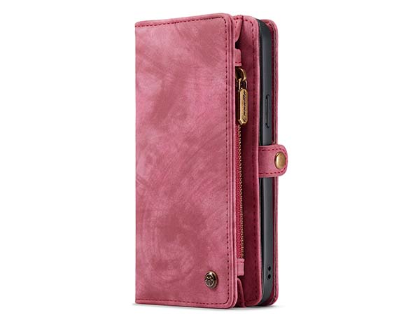 CaseMe 2-in-1 Synthetic Leather Wallet Case for iPhone 13 Pro - Pink/Blush Leather Wallet Case