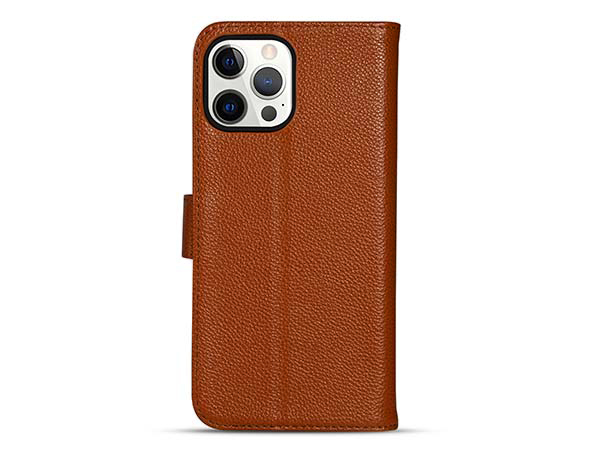 Premium Leather Wallet Case for Apple iPhone 13 Pro Max - Caramel Leather Wallet Case