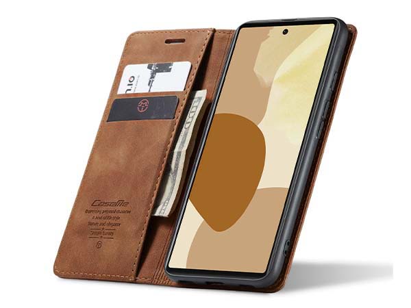 CaseMe Slim Synthetic Leather Wallet Case with Stand for Google Pixel 6 - Tan