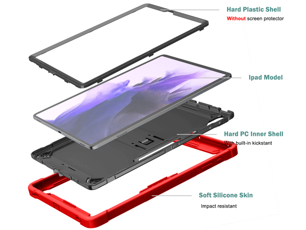 Impact Case for the Samsung Galaxy Tab S7 FE - Red/Black