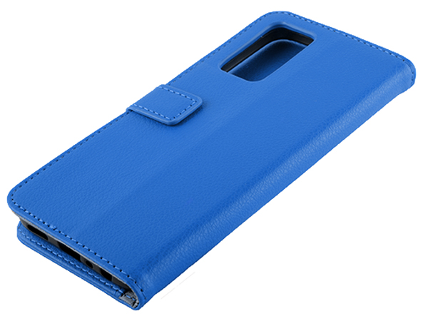 Synthetic Leather Wallet Case with Stand for OPPO A16s - Blue Leather Wallet Case