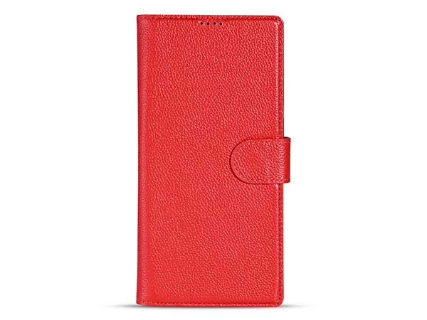 Premium Leather Wallet Case for Samsung Galaxy S22 Ultra - Red