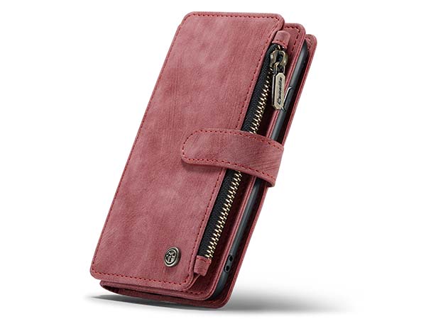 CaseMe Synthetic Leather Wallet Case with Zipper Pocket for iPhone 8/7 - Pink/Blush