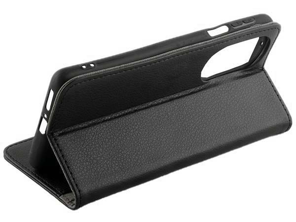 Synthetic Leather Wallet Case with Stand for Motorola Edge 30 Pro - Black