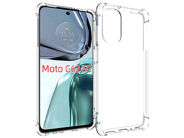 Gel Case with Bumper Edges for Motorola Moto G62 - Clear Soft Cover