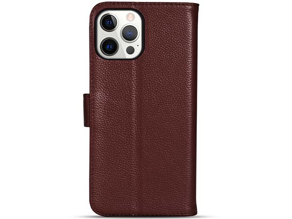 Premium Leather Wallet Case for Apple iPhone 14 Pro - Rosewood Leather Wallet Case