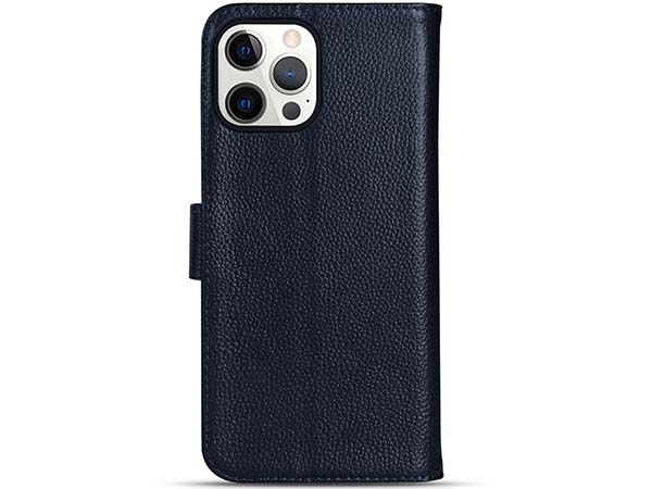 Premium Leather Wallet Case for Apple iPhone 14 Pro - Midnight Blue Leather Wallet Case