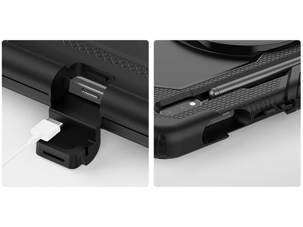 Rugged Impact Case with Strap for Samsung Galaxy Tab S8 - Classic Black