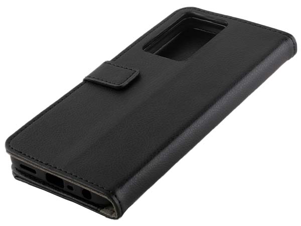 Synthetic Leather Wallet Case with Stand for OPPO A57 (2022) - Black Leather Wallet Case