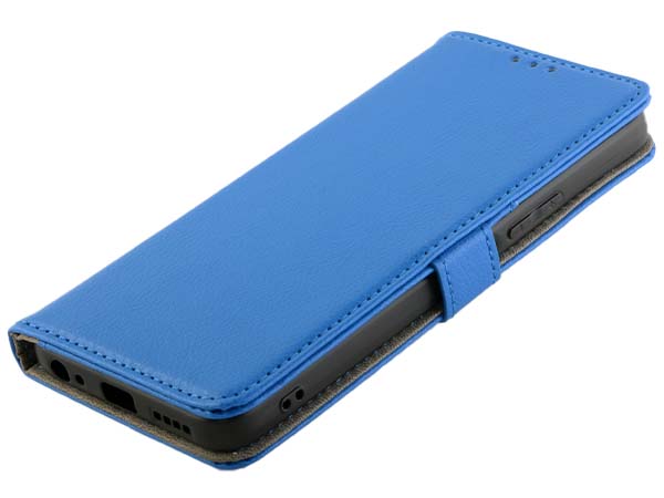 Synthetic Leather Wallet Case with Stand for vivo Y22s - Blue
