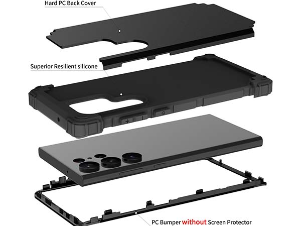 Defender Case for the Samsung Galaxy S23 Ultra - Black