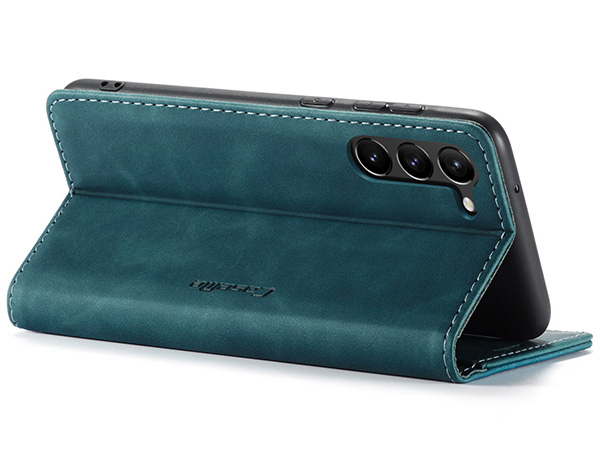 CaseMe Slim Synthetic Leather Wallet Case with Stand for Samsung Galaxy S23+ - Teal