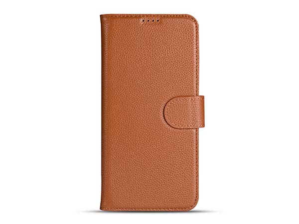 Premium Leather Wallet Case for Samsung Galaxy S23 - Caramel