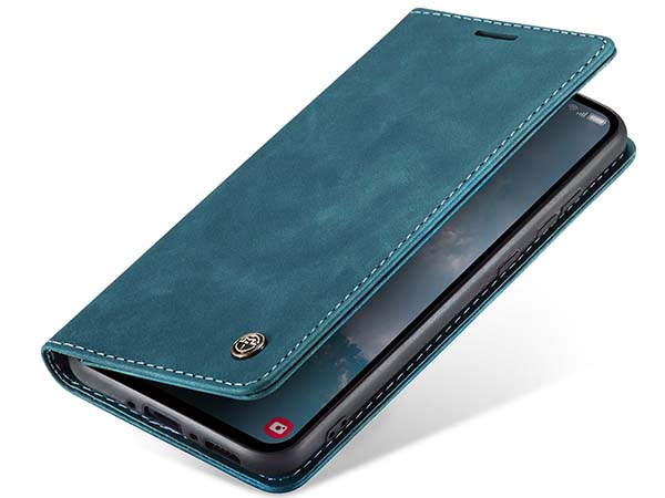 CaseMe Slim Synthetic Leather Wallet Case with Stand for Samsung Galaxy A34 - Teal