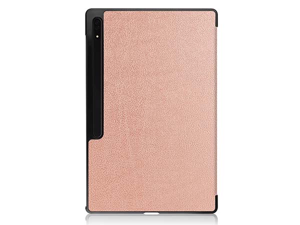 Slim Synthetic Leather Flip Case with Stand for Samsung Galaxy Tab S9 Ultra - Rose Gold