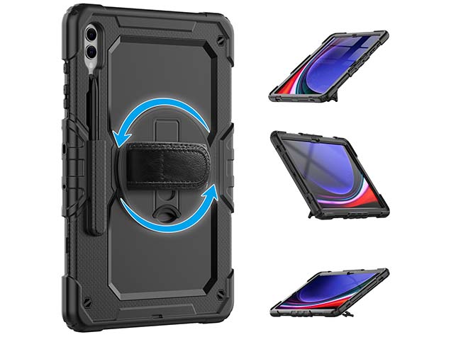 Rugged Impact Case for Samsung Galaxy Tab S9+ - Classic Black