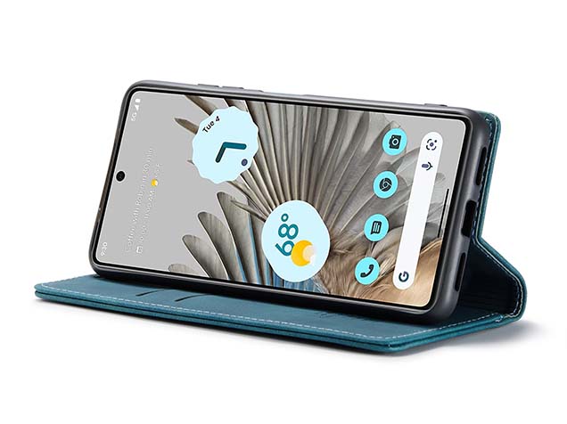 CaseMe Slim Synthetic Leather Wallet Case with Stand for Google Pixel 8 - Teal