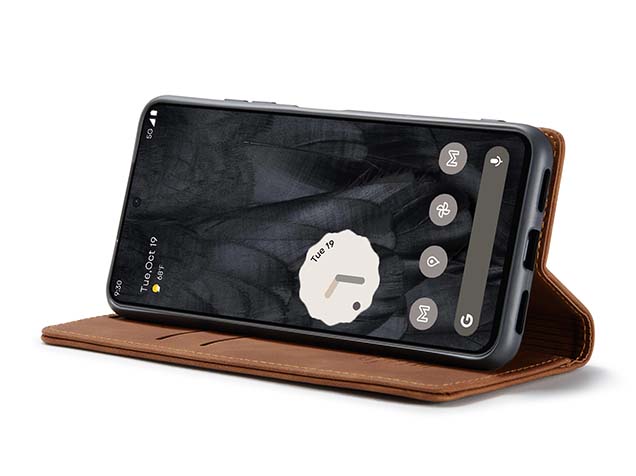 CaseMe Slim Synthetic Leather Wallet Case with Stand for Google Pixel 8 Pro - Tan