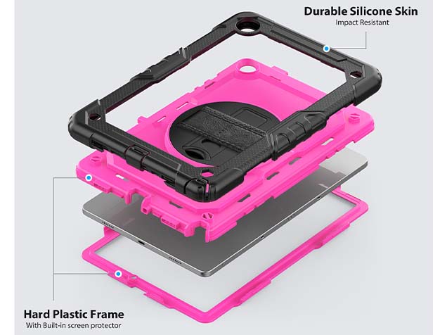 Rugged Impact Case for Samsung Galaxy Tab A9+ 11 inches - Pink