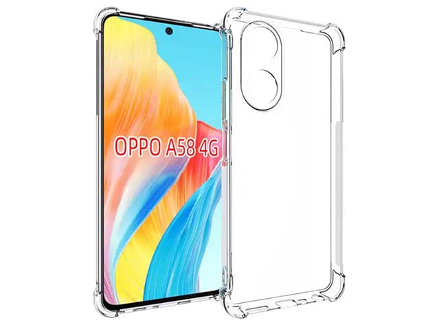 Gel Case with Bumper Edges for OPPO A58 4G - Clear Soft Cover