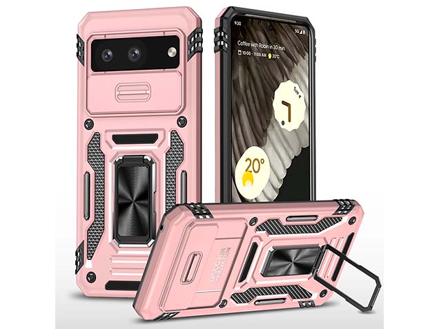 Military Case with Camera Cover for Google Pixel 8 - Rose Gold Impact Case