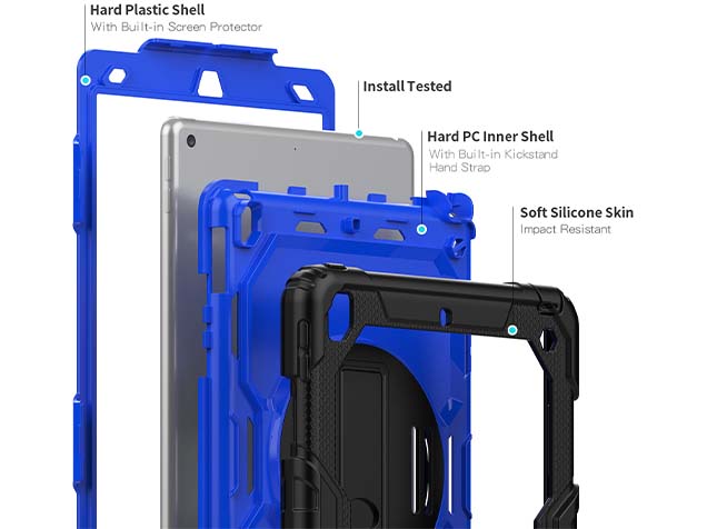 Rugged Impact Case for Apple iPad 7/8th Gen - Blue