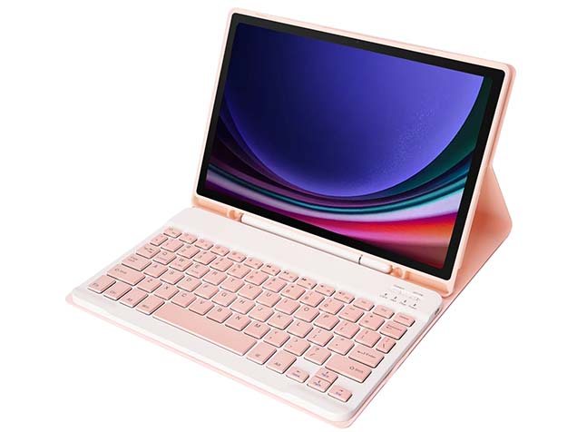 Keyboard and Case for Samsung Galaxy Tab S9 FE - Light Pink